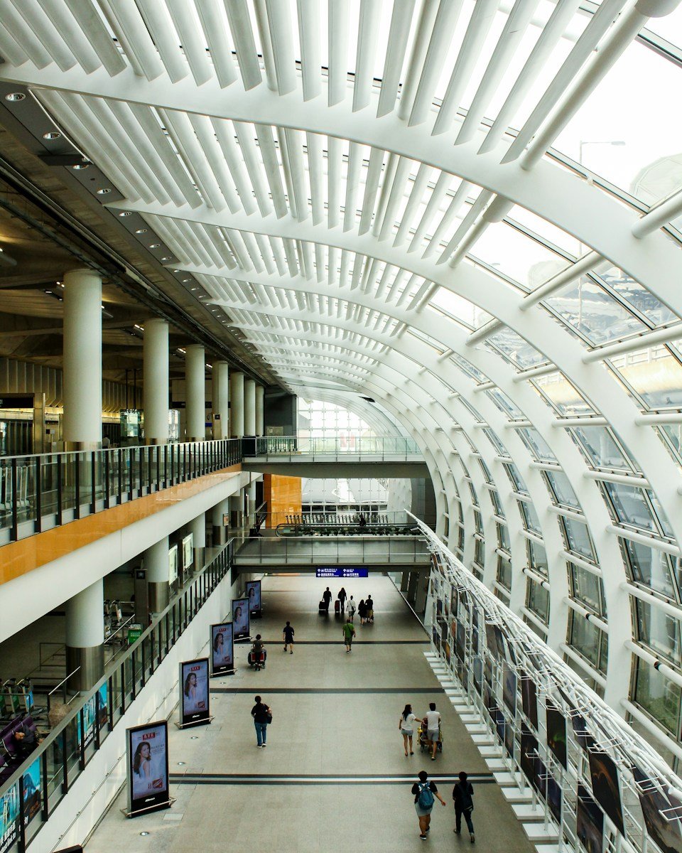 people walking inside building